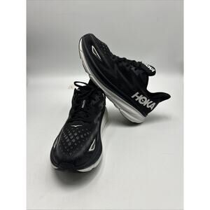 Hoka One One Clifton 9 Men's Running Shoes Black White, Size 13 D